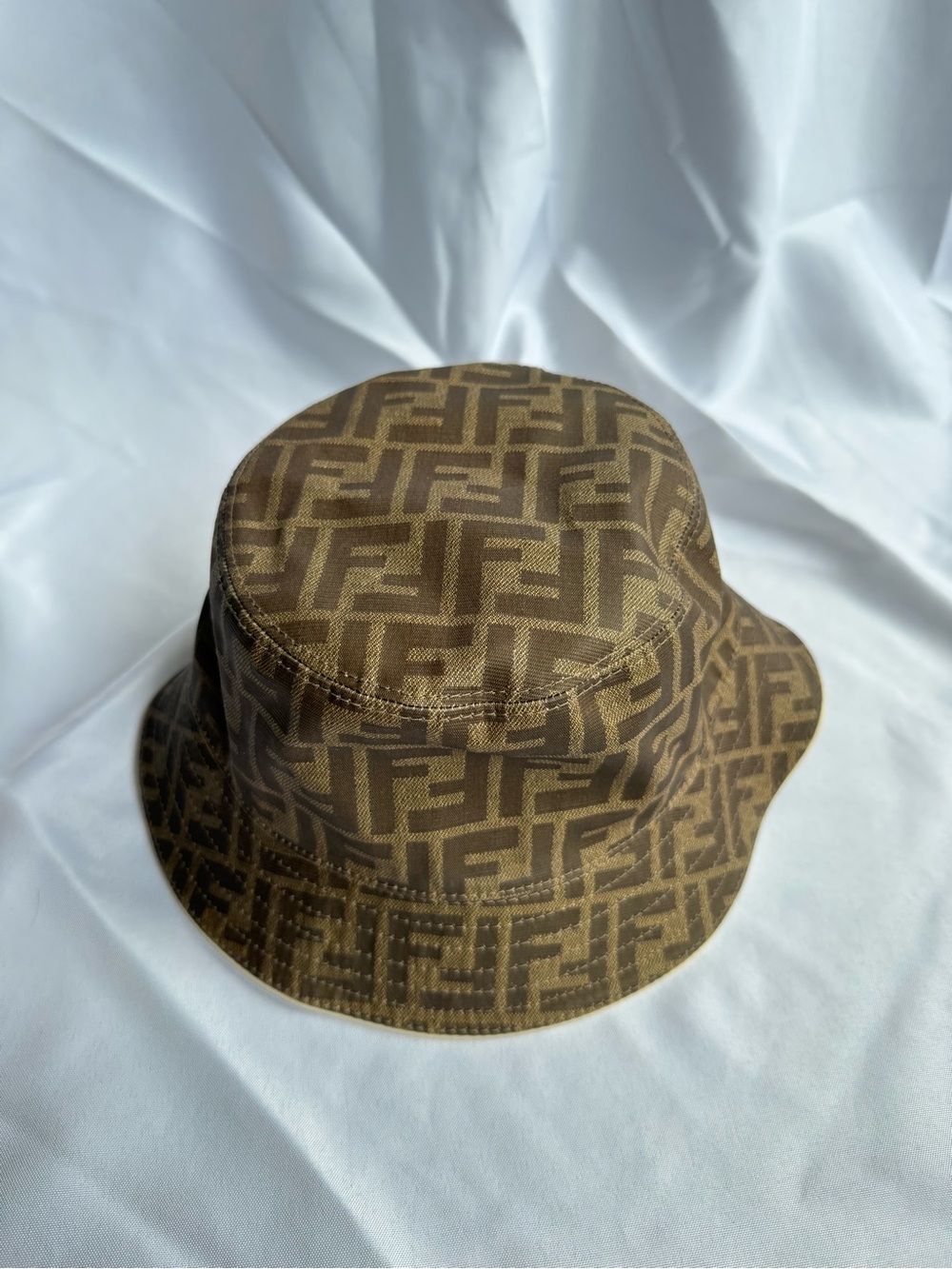 Fendi Brown Zucca Pattern Monogram Reversible Bucket Hat